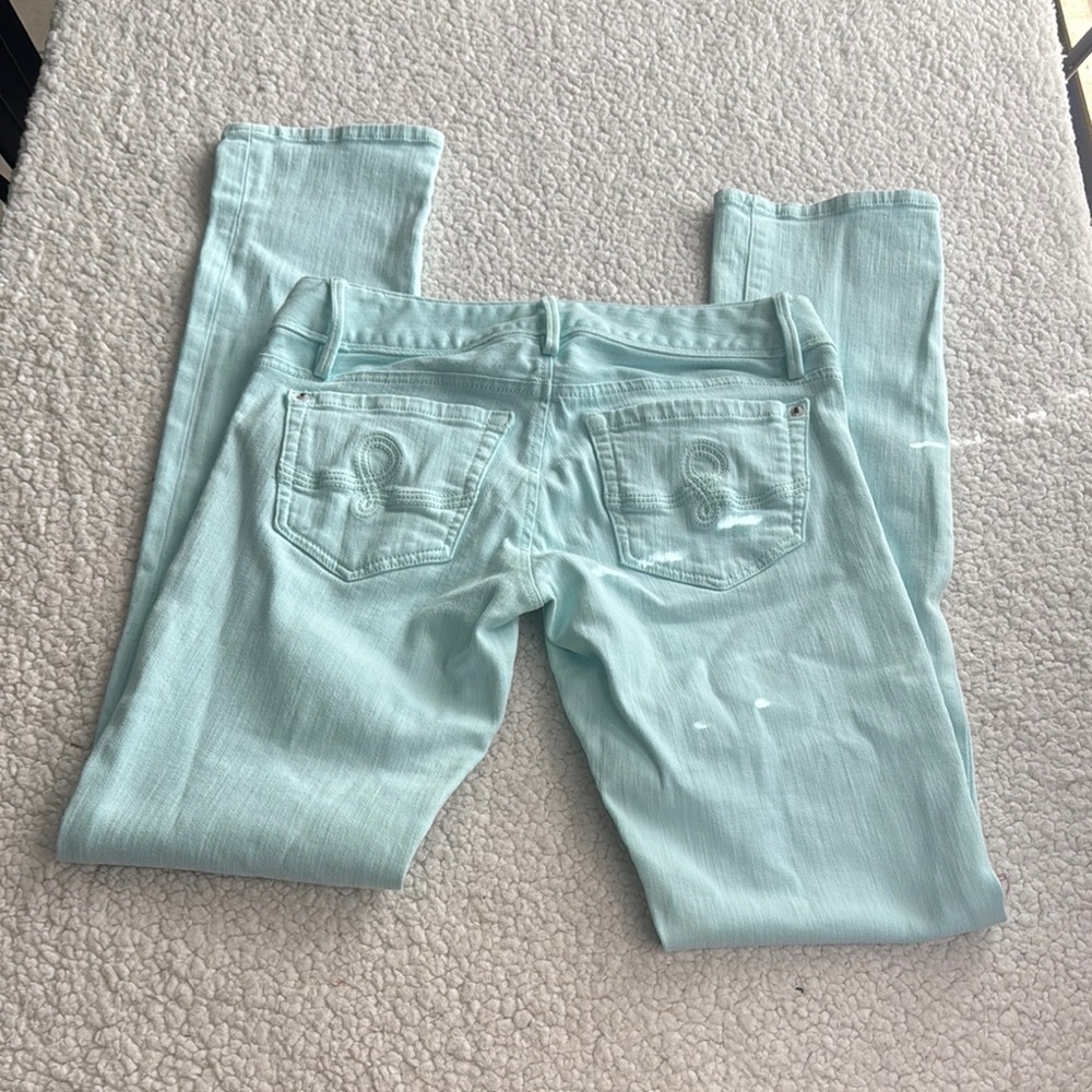 Lilly Pulitzer Light Teal Worth Straight Jeans - Picture 5 of 7